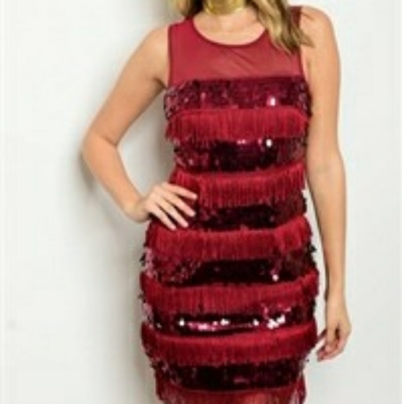 Dresses & Skirts - Dark Wine Sequins Dress